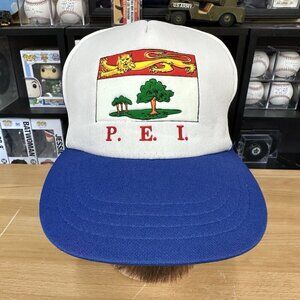 Vintage Prince Edward Island Canada Snapback Hat Adjustable Cap PEI Blue White